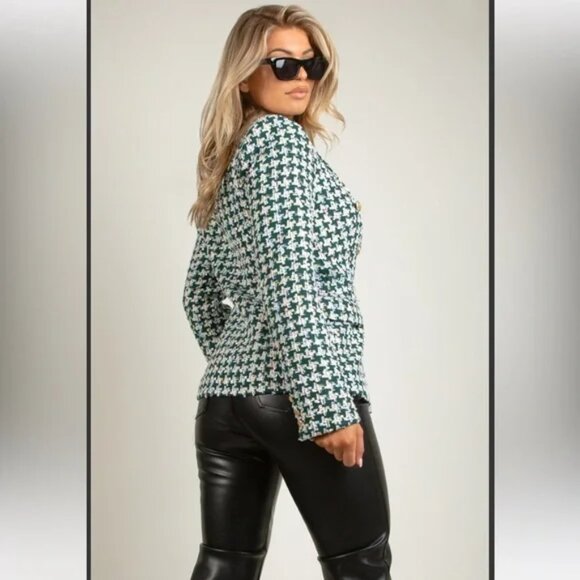 New Attentif Paris Golden Button Knitted Double Breasted Blazer, Size 38/M - Picture 5 of 17